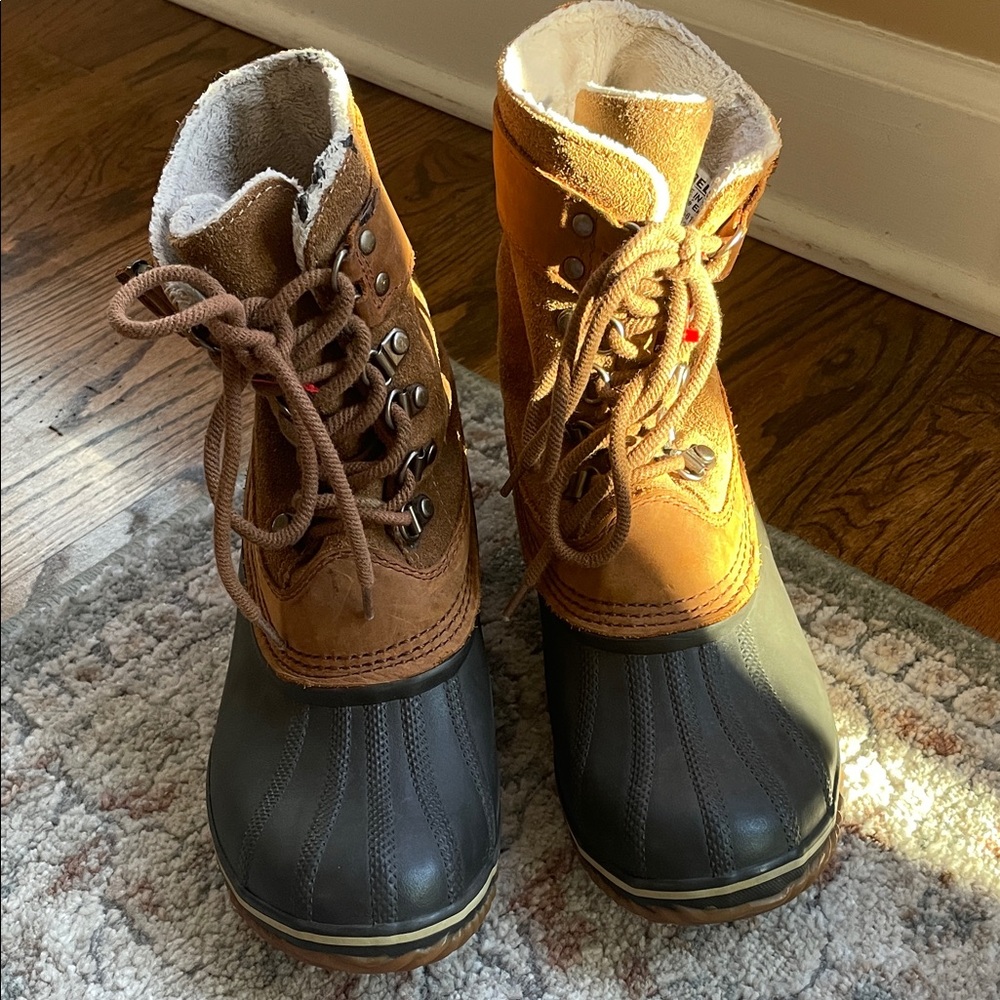Sorel Fancy Lace II Boots Women 7 Ankle Duck Waterproof Rain Snow Boots